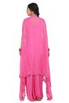 Shop_Seema Nanda_Pink Organza, Bemberg Satin, Lining Cotton Mul Gulab Draped With Embroidered _at_Aza_Fashions