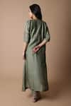 Shop_Rhua_Green Silk, Cotton, Silk, Neeti Thread Placement Kurta Set _at_Aza_Fashions