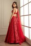 Shop Studio Iris India Red Organza, Net Sequins Sweetheart Neck Anam Embroidered Bridal Lehenga Set at Aza Fashions Shop_Studio Iris India_Red Organza, Net Sequins Sweetheart Neck Anam Embroidered Bridal Lehenga Set _at_Aza_Fashions