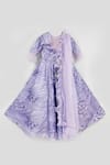 Shop Fayon Kids Purple Fur, Organza Sequins Embellished Lehenga Set at Aza Fashions Shop_Fayon Kids_Purple Fur, Organza Sequins Embellished Lehenga Set _at_Aza_Fashions