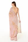 Shop_Rabani & Rakha_Pink Georgette Sequins, Cut Work Zaynab Paisley Embroidered Saree With Blouse _at_Aza_Fashions