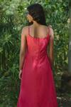 Shop_Vanaras_Pink Organic Cotton V Neck Roja Maxi Dress  _at_Aza_Fashions