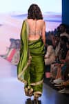 Shop_PUNIT BALANA_Green Organza Silk Embroidery Marodi Scoop Neck Work Saree With Blouse_at_Aza_Fashions