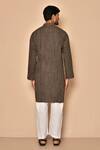 Shop_Aryavir Malhotra_Brown South Cotton Woven Stipes Pinstriped Dori Kurta Set_at_Aza_Fashions