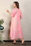 Shop_Falguni.Foram_Pink Dress Gauze Linen Printed And Applique Hand Checkered Panelled  _at_Aza_Fashions