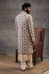 Shop Soup By Sougat Paul Beige Silk, Muslin Embroidery Sarouk Feather Motif Print Sherwani Set at Aza Fashions Shop_Soup By Sougat Paul_Beige Silk, Muslin Embroidery Sarouk Feather Motif Print Sherwani Set _at_Aza_Fashions