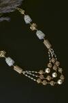 Swabhimann_Gold Plated Pearl Embellished Layered Necklace _Online_at_Aza_Fashions