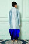 Shop_Petite Pomme_Blue Silk Full Sleeved Kurta And Dhoti Set _at_Aza_Fashions