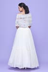 Raasa_Ivory Lehenga Georgette, Top Organza Gyan Embellished Draped And Tiered Set _Online_at_Aza_Fashions