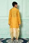 Shop Petite Pomme Yellow Denim, Silk Embroidery Kurta And Dhoti Pant Set at Aza Fashions Shop_Petite Pomme_Yellow Denim, Silk Embroidery Kurta And Dhoti Pant Set _at_Aza_Fashions