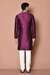 Shop_Samyukta Singhania_Purple Cotton Embroidery Full Sleeve Kurta Set _at_Aza_Fashions