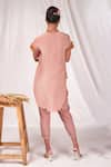 Shop_Seesa_Pink Organza, Silk Embroidery High Neck Sleeve Top _at_Aza_Fashions