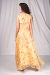 Seesa_Cream Organza Silk Printed Floral Round Layered Maxi Dress_Online_at_Aza_Fashions