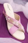 Around Always_Purple Embroidery June Glass Bead Wedges _Online_at_Aza_Fashions