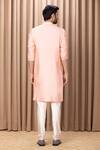 Shop Ankit V Kapoor Peach Cotton, Silk Embroidery Fahad Straight Kurta Set at Aza Fashions Shop_Ankit V Kapoor_Peach Cotton, Silk Embroidery Fahad Straight Kurta Set_at_Aza_Fashions