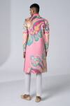 Shop_Siddhartha Bansal_Pink Cotton, Suede Embroidery Blush Royal Paisley Sherwani Set _at_Aza_Fashions