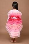 Shop_Hoity Moppet_Pink Tulle, Satin Ruffled Ombre High Low Dress _at_Aza_Fashions