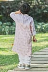 Shop_Little Shiro_Pink 100% Cotton Sateen Printed Animal Two-tone Kurta With Pant _at_Aza_Fashions