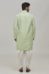 Shop_Arihant Rai Sinha_Green Silk Embroidered Floral Motifs Thread Kurta And White Patiala Pant Set _at_Aza_Fashions