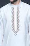 Shop_Sanjev Marwaaha_Ivory Cotton Silk Embroidered Sequin Geometric Placket Kurta Set _at_Aza_Fashions