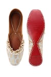 Shop_5elements_Blue Floral Zari Brocade Juttis _at_Aza_Fashions
