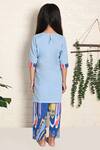 Shop_THE COTTON STAPLE_Blue Cotton Tassels Muffin Solid Kurta With Pant _at_Aza_Fashions