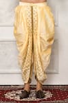 Shop_Arihant Rai Sinha_Cream Dupion Silk Floral Panelled Pattern Cowl Pant _at_Aza_Fashions