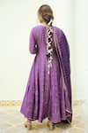 Shop_Safaa_Purple Vegan Silk Lining Shantoon Woven The Shezan Paisley Anarkali Set _at_Aza_Fashions