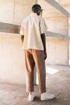 Shop_Urvashi Kaur_Off White Cotton Cyprus Textured Shirt _at_Aza_Fashions
