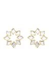 Buy_ISHARYA_White Mirror Amara Pearl Embellished Hoop Earrings_at_Aza_Fashions