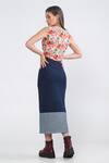Shop_Ekastories_Blue Denim Pencil Fit Skirt_at_Aza_Fashions