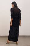 Shop_AK-OK_Black Silk Sequins Embellished Blazer And Skirt Set _at_Aza_Fashions