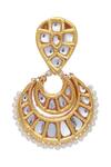 Just Shradhas Gold Plated Diamonds, Pearls Kundan Chandbali Earrings Online at Aza Fashions Just Shradhas_Gold Plated Diamonds, Pearls Kundan Chandbali Earrings _Online_at_Aza_Fashions