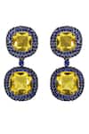 Shop_Tizora_Blue Synthetic Stones Studded Drop Earrings _at_Aza_Fashions