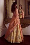 Shop_Mrunalini Rao_Yellow Silk, Organza Embroidery Nemali Lata Zardozi Work Bridal Lehenga Set _at_Aza_Fashions