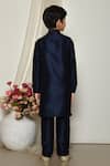 Shop_Petite Pomme_Blue Silk Solid Kurta Set With Pant _at_Aza_Fashions