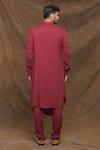 Shop_Arihant Rai Sinha_Maroon Rayon Solid Draped Kurta Set _at_Aza_Fashions