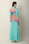 Shop_Limerick by Abirr N' Nanki_Blue Georgette Plain Ela Flared Pant  _at_Aza_Fashions