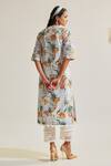 Shop_Sage Saga_Blue Round Neck Soha Floral Print Kurta _at_Aza_Fashions