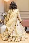 Shop Fayon Kids Gold Net, Organza, Cotton Sequins, Embroidery Embellished Anarkali With Dupatta at Aza Fashions Shop_Fayon Kids_Gold Net, Organza, Cotton Sequins, Embroidery Embellished Anarkali With Dupatta _at_Aza_Fashions