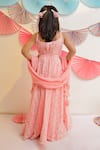 Shop_Tiny Colour_Peach Cotton, Georgette, Muslin Gota Patti, Candy Printed Anarkali With Dupatta_at_Aza_Fashions