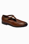 Shop_Amrit Dawani_Brown Wingtip Brogue Oxford Sandals _at_Aza_Fashions