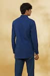 Shop_The Men's Kompany_Blue Twill Cotton Embroidered Logo Placement Shirt  _at_Aza_Fashions