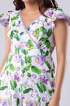 Shop_Tangerine Tiger_Purple Cotton Linen Floral V Neck Print Jumpsuit _at_Aza_Fashions