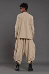 Shop_MATI_Beige 100% Cotton Plain Shirt And Baggy Pant Set _at_Aza_Fashions