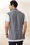 Shop_Seven_Grey Cotton Plain Half Sleeve Two Tone Shirt For Men_at_Aza_Fashions