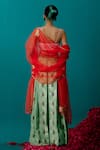 Shop_Latha Puttanna_Red Organza Embroidered Tiger Dupatta _at_Aza_Fashions