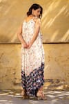 Shop_suruchi parakh_White Georgette Crepe Printed Floral V Neck Asymmetric Jumpsuit_at_Aza_Fashions