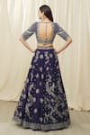 Shop_JAYANTI REDDY_Purple And Raw Embroidery Aari Floral Bridal Lehenga Set  _at_Aza_Fashions