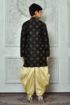 Shop_Petite Pomme_Black Silk Embroidery Bloom Kurta And Patiala Pant Set _at_Aza_Fashions